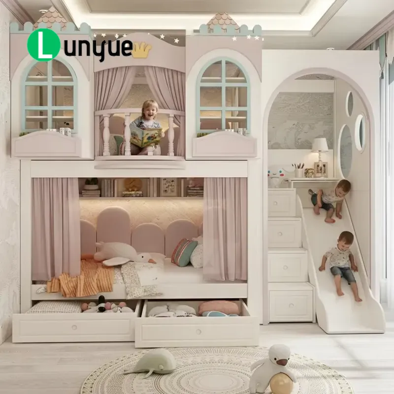 Bunk Bed With Stairs And Slide - Ankke Custom Princess House Bunk Bed