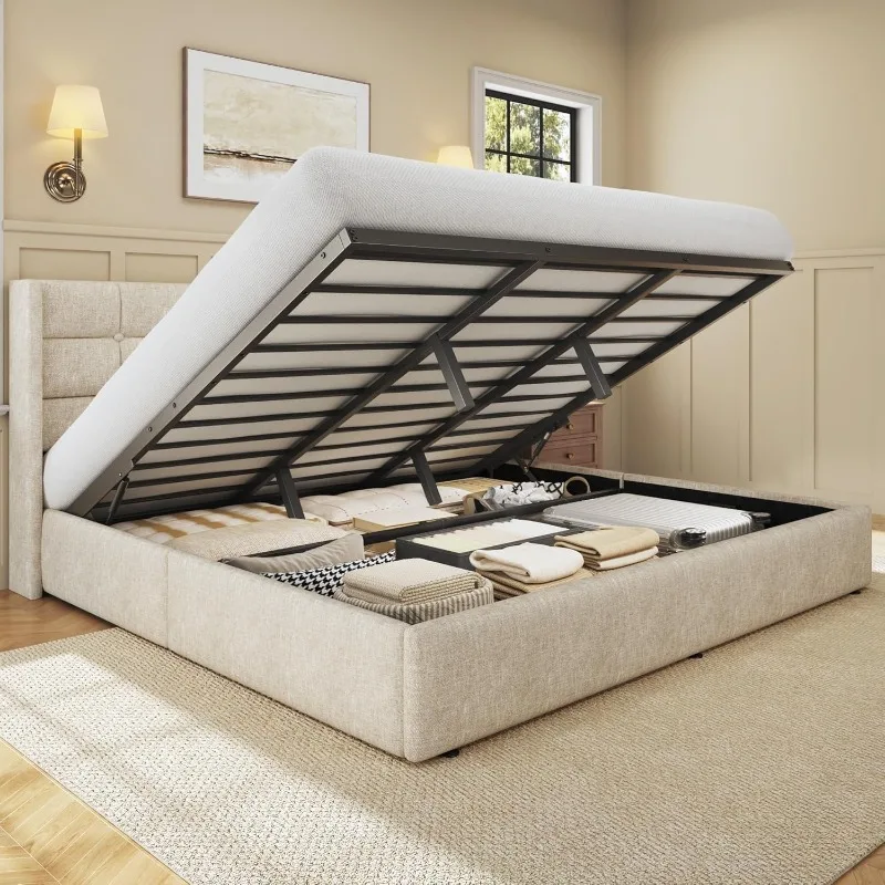 HISOFT King Size Lift Up Stora - огляд і ціна Gas Lift Storage Bed Hydraulic