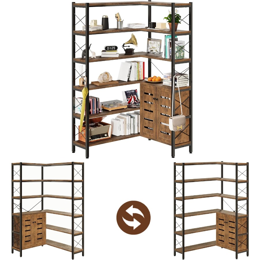 6-Shelf Corner Bookshelf for L - огляд і ціна Storage