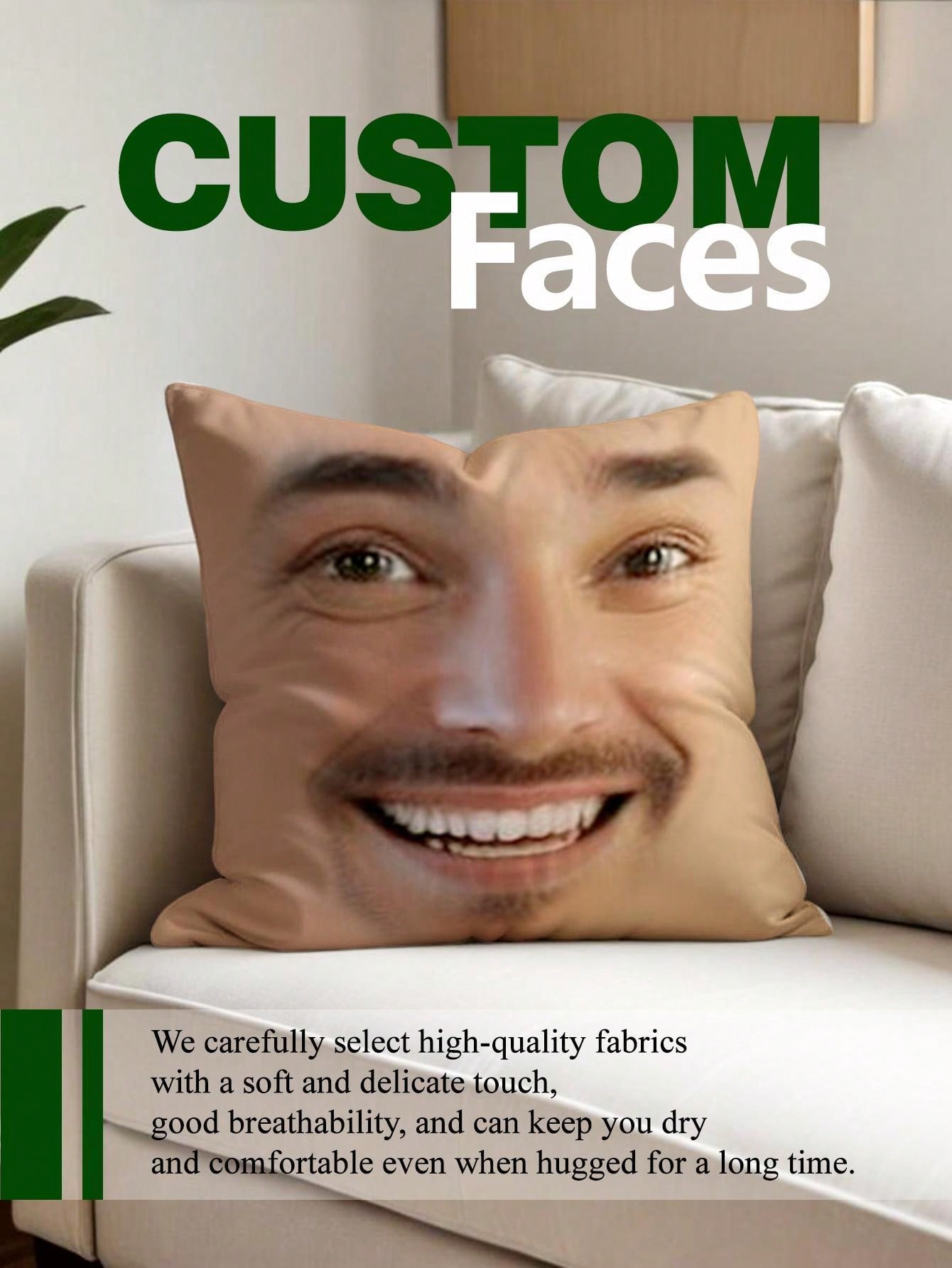 1pc Custom Face Square Pillow  - огляд і ціна Sofas