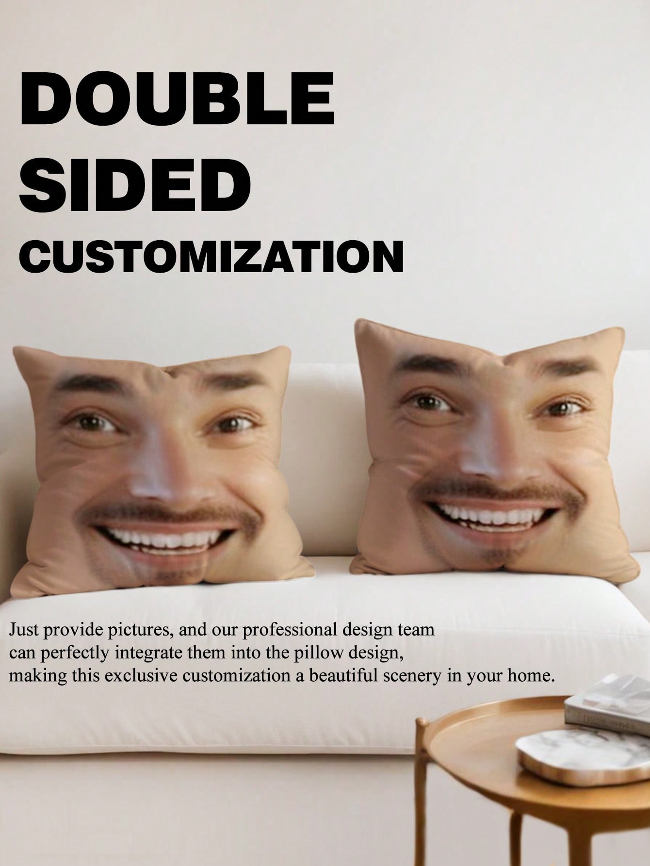 1pc Custom Face Square Pillow  - огляд і ціна Sofas