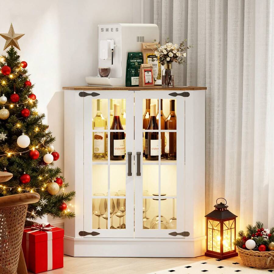 Farmhouse Cabinet With LED Lig - огляд і ціна Storage