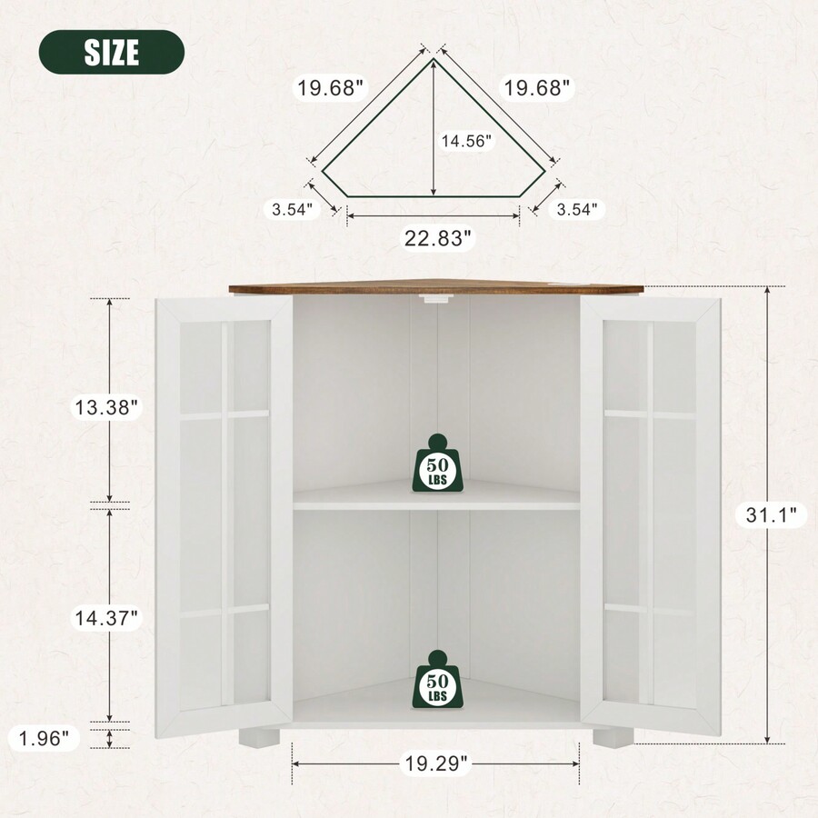 Farmhouse Cabinet With LED Lig - огляд і ціна Storage