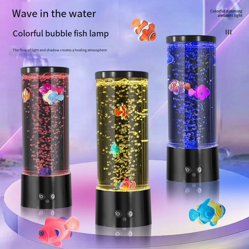 LED fish Lamp Ambient Night Li - огляд і ціна Floating Nightstand With Led Light