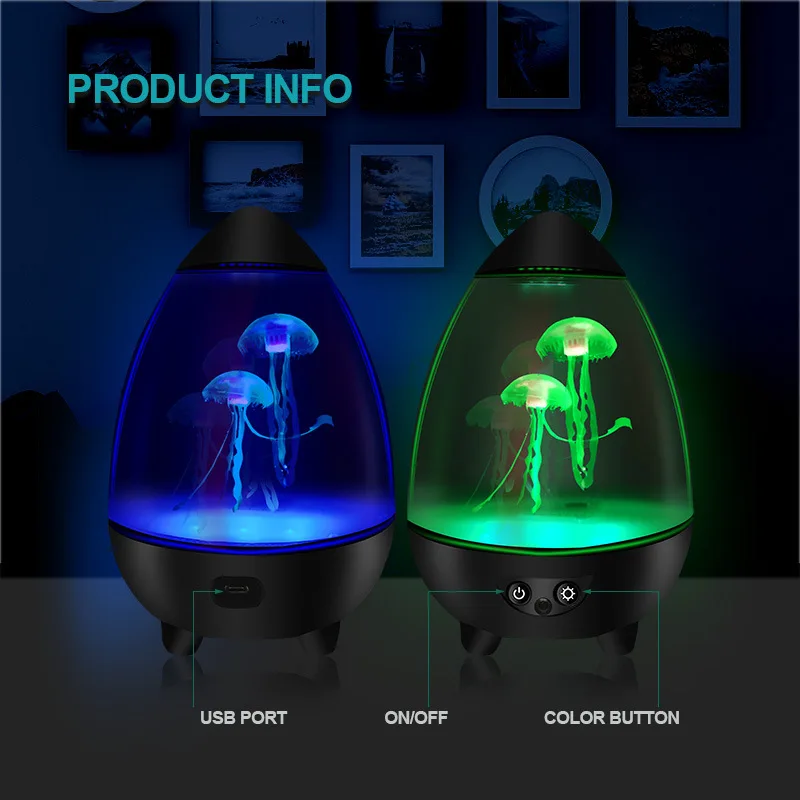 LED fish Lamp Ambient Night Li - огляд і ціна Floating Nightstand With Led Light