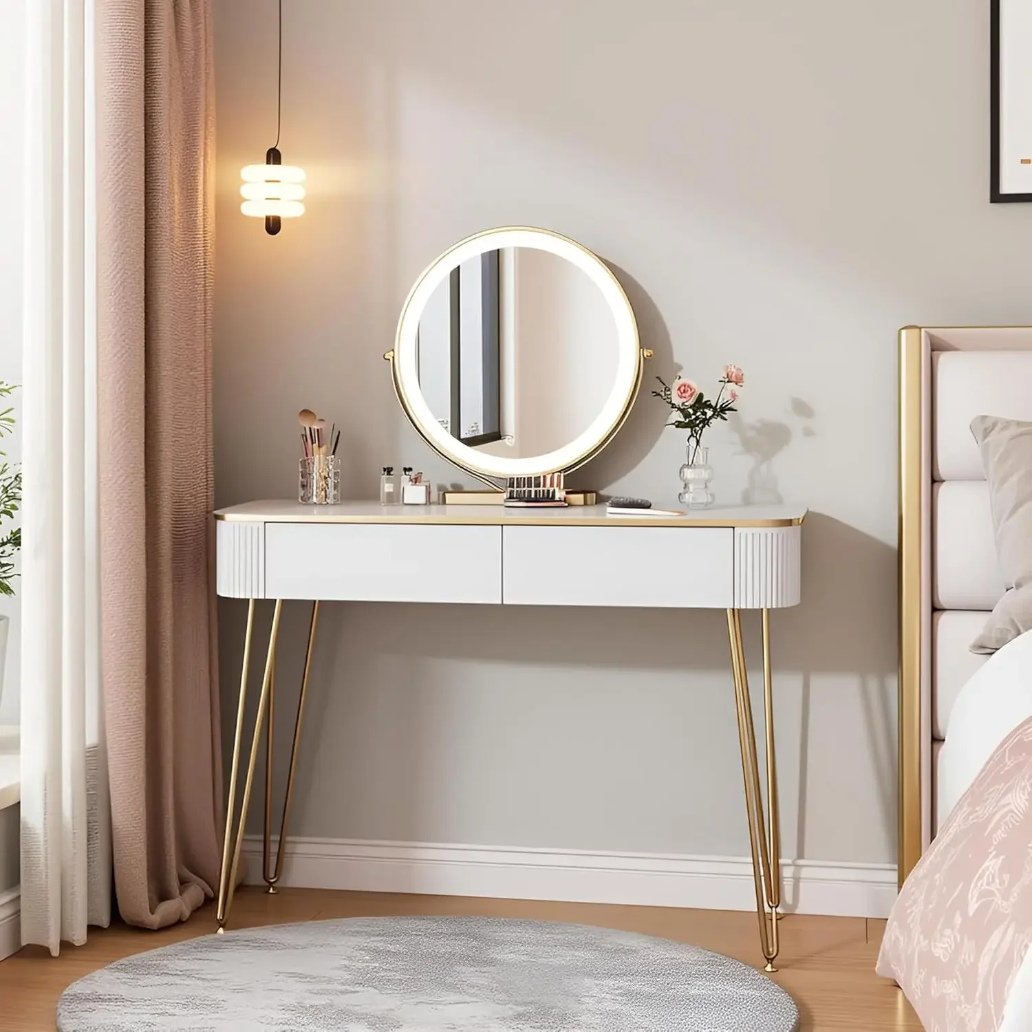 BestsellingSmall Vanity Desk w - огляд і ціна Dressing Table Vanity With Lighted Mirror