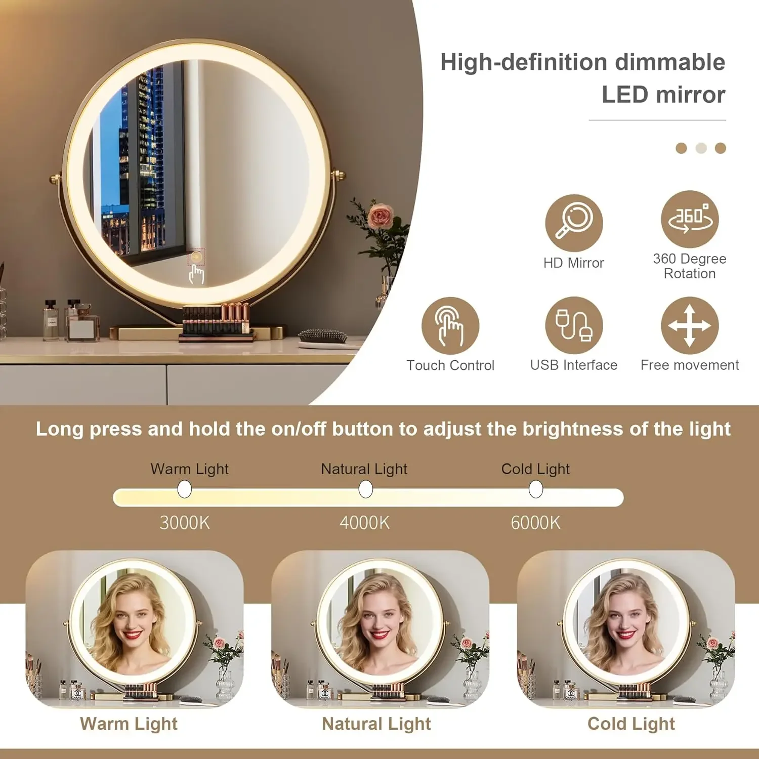 BestsellingSmall Vanity Desk w - огляд і ціна Dressing Table Vanity With Lighted Mirror