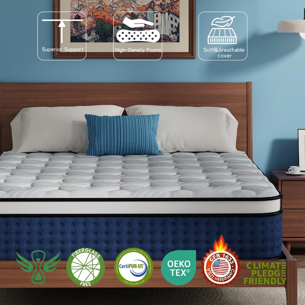 Queen Mattress, 12 Inch Hybrid - огляд і ціна Memory Foam Mattress In A Box Queen