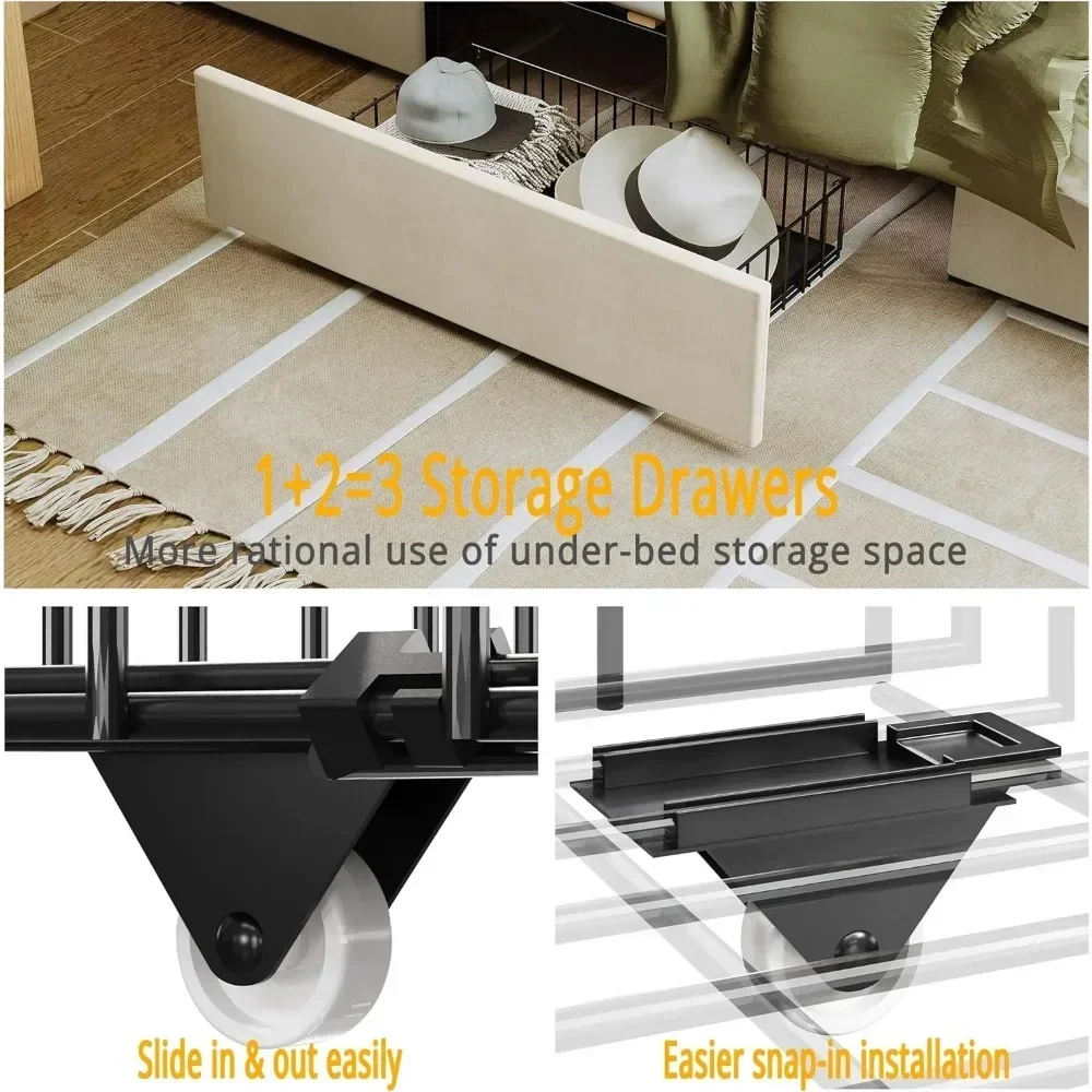 &King Size Bed Frame With Stor - огляд і ціна King Size Bed Frame With Storage Drawers