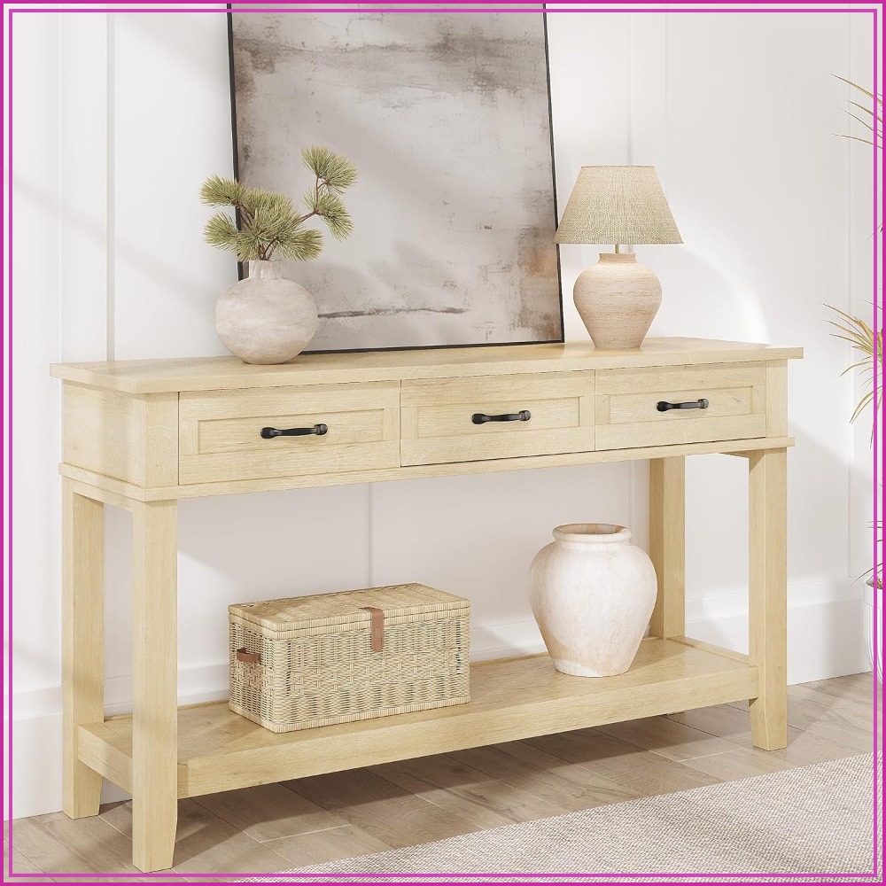 3 Drawer Entryway Table Farmho - огляд і ціна Tables