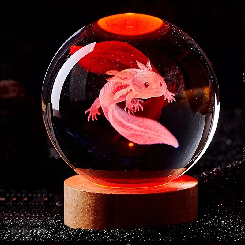 3D Axolotl Laser Engraved Crys - огляд і ціна Floating Nightstand With Led Light